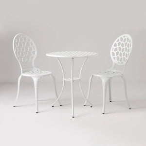 Vashon Aluminum 3-piece Bistro Set in White