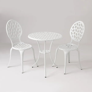 Vashon Aluminum 3-piece Bistro Set in White