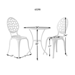Vashon Aluminum 3-piece Bistro Set in White
