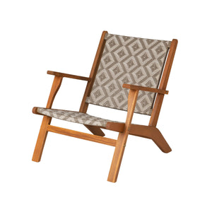 Vega Acacia Outdoor Chair in Diamond-Weave Wicker