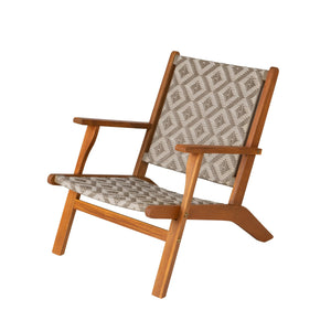Vega Acacia Outdoor Chair in Diamond-Weave Wicker