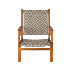 Vega Acacia Outdoor Chair in Diamond-Weave Wicker