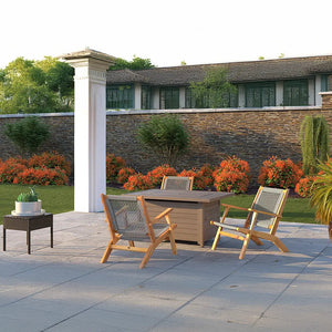 Vega Acacia Outdoor Chair in Gray Cording