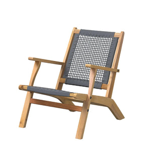 Vega Acacia Outdoor Chair in Gray Cording