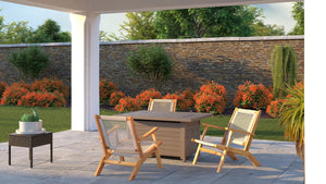 Vega Natural Stain Outdoor Chair in Ecru Cording