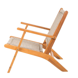Vega Natural Stain Outdoor Chair in Ecru Cording