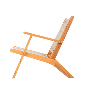Vega Natural Stain Outdoor Chair in Ecru Cording