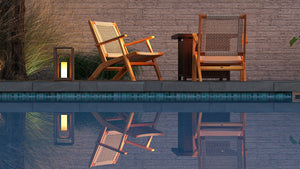 Vega Natural Stain Outdoor Chair in Ecru Cording