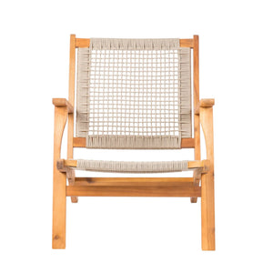 Vega Natural Stain Outdoor Chair in Ecru Cording