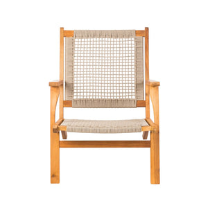 Vega Natural Stain Outdoor Chair in Ecru Cording