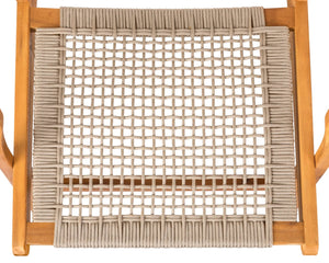 Vega Natural Stain Outdoor Chair in Ecru Cording