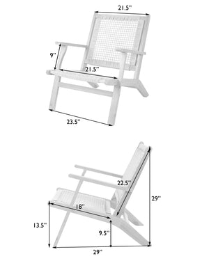 Vega Natural Stain Outdoor Chair in Navy Blue Cording