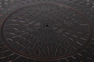 Verona 44" Round Woven Aluminum Convertible Gas Fire Pit Table