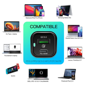 REXING JETSPEED Black 78W PowerDelivery+ USB-C/USB Car Charger