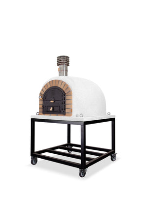 Traditional Wood Fired Brick Pizza Oven - Royal w/Portable Steel Base