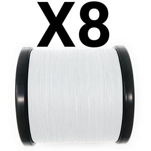 Reaction Tackle X8 Braided Fishing Line - NO FADE White 8 Strand
