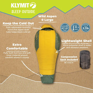 Klymit Wild Aspen 0 Large Sleeping Bag