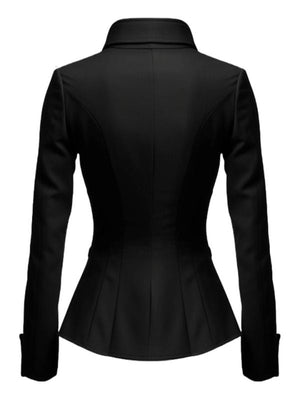 Women Black Cotton Coat - Cotton Coat
