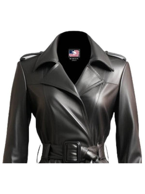 Women’s Black Leather Coat – Long Leather Coat