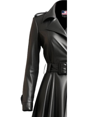 Women’s Black Leather Coat – Long Leather Coat