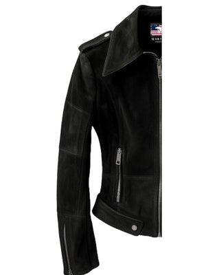 Women Black Suede Leather Jacket