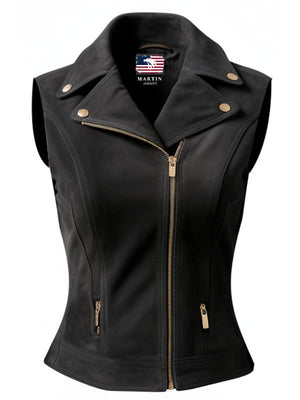 Women’s Black Suede Leather Vest