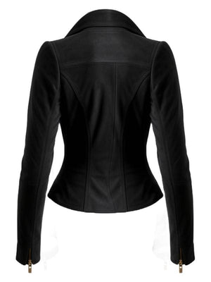 Women Lauren Black Suede Asymmetrical Designer Leather Jacket