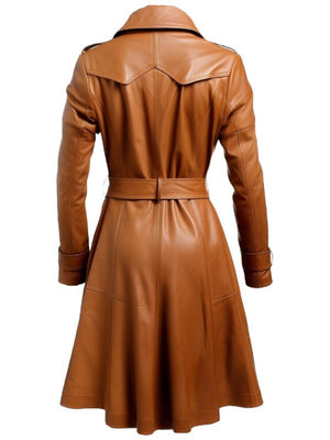 Women’s Tan Brown Vintage Leather Coat