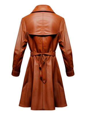 Women’s Tan Brown Vintage Leather Coat