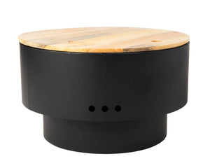 Solid Base Revolver Fire Pit with Wooden Top