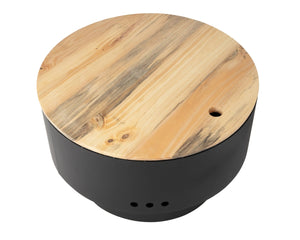 Solid Base Revolver Fire Pit with Wooden Top