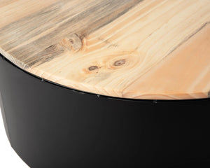Solid Base Revolver Fire Pit with Wooden Top