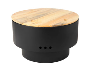 Solid Base Revolver Fire Pit with Wooden Top