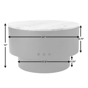 Solid Base Revolver Fire Pit with Wooden Top