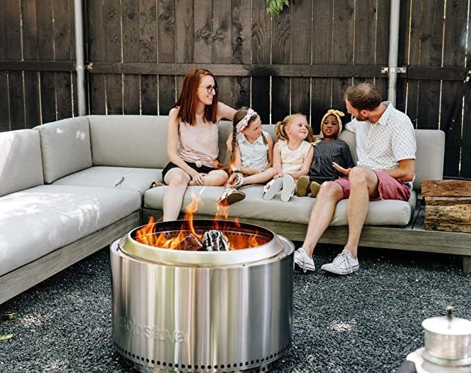 Solo Stove Ranger/Bonfire/Yukon 2.0, Smokeless Fire Pit | Wood Burning Fireplaces with Removable Ash Pan, Portable Outdoor Firepit - Ideal for Camping & Outdoor Spaces, Stainless Steel