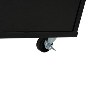 Mobile Kitchen Cart With Storage With 2 Doors, 3 Drawers & Adjustable Shelf - Black / Natural