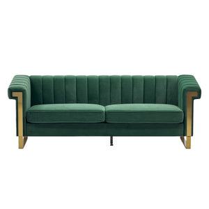 FX-P81B-RG 834-14 Velvet Sofa with Gold Accents