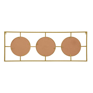 3 Mirror Piece Wall Mirror InRectangular Frame, Home Wall Decor For Bedroom Living Room