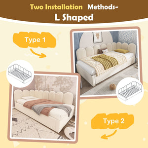 Upholstered Daybed With Metal Slatted Base
