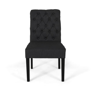 Broxton Tuft Dining Rolltop Chairs With Button Tufted Backrest (Set of 2)