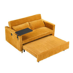 Pull Out Sofa With Movable Tabletop And USB Ports