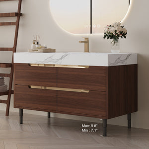 35.4" Farmhouse Free-standing Sintered Stone Bathroom Vanity with Undermount Sink