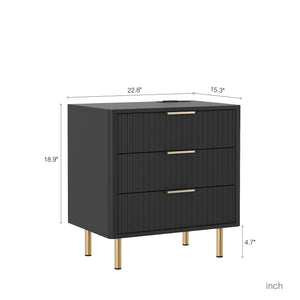 Nightstand with Charging Station and Night Light