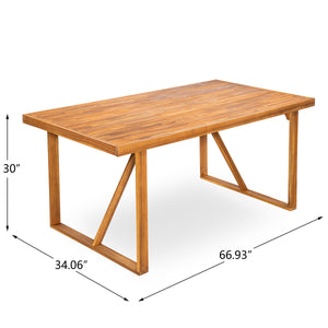 7 Pieces Acacia Wood Outdoor Dining Set – Modern Style