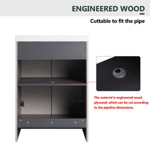 Modern Freestanding Bathroom Vanity With Soft Close Cabinet Doors