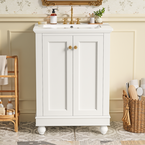 24 Inch Modern Bathroom Vanity Cabinet With Ceramic Sink