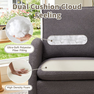 Modern Sherpa Upholstered Accent Chair, Comfortable Living Room Armchair, Lounge Chair For Bedroom, And Office