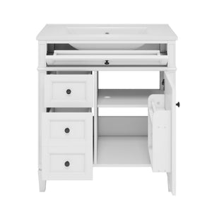 Bathroom Vanity With Top Sink, Storage Cabinet With 2 Drawers, Tip Out Drawer