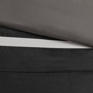 7 Pc Pieced Faux Suede Comforter Set Black Queen