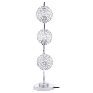 Vandy - 3 Light Curvy Table Lamp With Orb Shades - Chrome